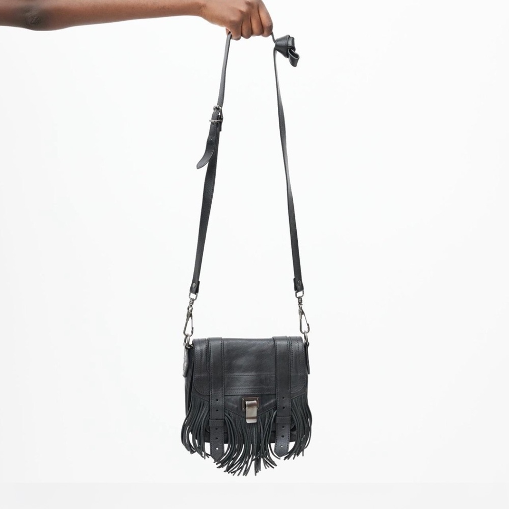 Proenza Schouler Black Leather Fringe Crossbody
